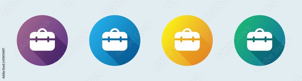 Poster briefcase solid icon in flat design style. business icon for apps and websites.