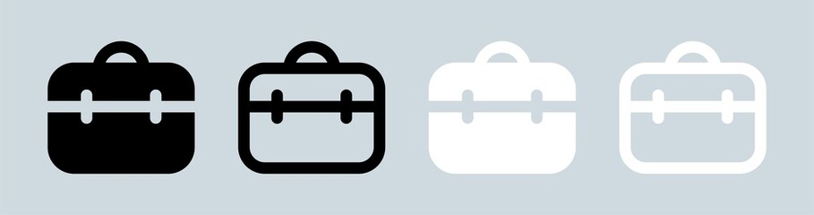 Briefcase icon in black and white colors. Business icon for apps and websites.