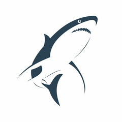 Naklejka premium Vector illustration of an aggressive cartoon shark