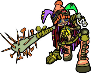 Doodle Bunny Warrior Girl Color