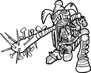 Doodle Bunny Warrior Girl 