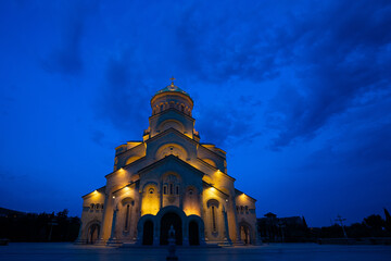 Blue Hour Holy Trinity Cathedral, Tbilisi Georgia