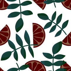 Summer fruit seamless oranges pattern for fabrics and textiles and packaging and linens and kids and wrapping paper