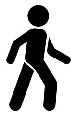 Simple Vector Stick man Walking, Sport Cardio Isolated on white
