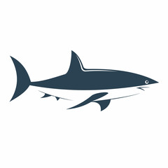 Vector illustration of an aggressive cartoon shark