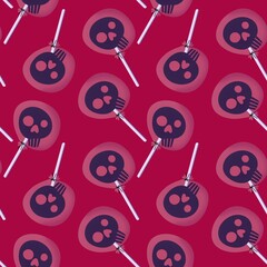 Halloween candy seamless sculls pattern for fabrics and textiles and packaging and wrapping paper and hobbies
