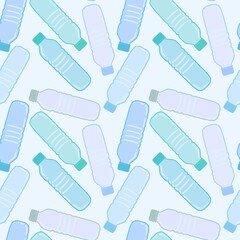 Coloured seamless plastic bottle pattern for packaging and fabrics and kids and kitchen and sports and notebooks