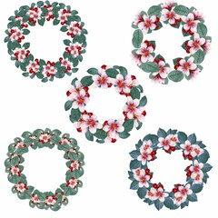 Watercolor cherry blossom compositions, perfect to use on the web or in print