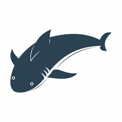 Vector illustration of an aggressive cartoon shark