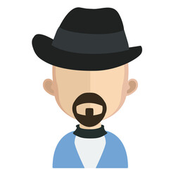 Abstract Boy Avtar Character.In fiction, a character is a person or other being in a narrative vector illustration. many uses for advertising, book page, paintings, printing, mobile wallpaper, mobile.