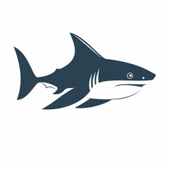 Vector illustration of an aggressive cartoon shark