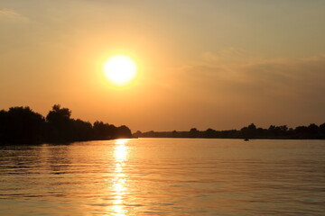 sunset in the Danube Delta Romania