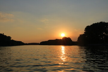 Naklejka premium sunset in the Danube Delta Romania