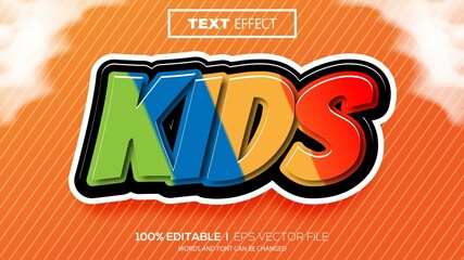 3d editable text effect kids theme premium vector
