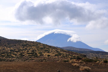 Panorama view on island of Tenerife to the volcano Pico del Teide