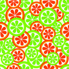 seamless citrus pattern grapefruit and lime flat design