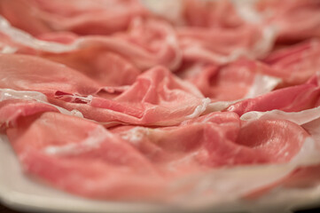view of the good and tasty prized San Daniele del Friuli ham