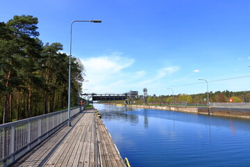 view of the old Niederfinow ship lift, Oder Havel Canal, Brandenburg, Germany