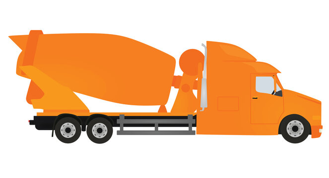 Yellow mixer truck. vector illustration