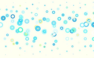 Light Blue, Yellow vector template with circles.