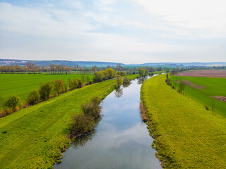 Fototapeta na wymiar landscape with river and blue sky