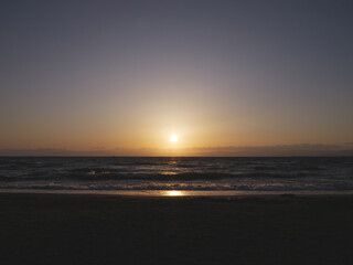 Beautiful scenery of Lake Biwa before dusk and night