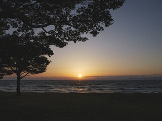 Obraz na płótnie Canvas Beautiful scenery of Lake Biwa before dusk and night