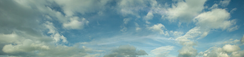 Summer sky background. White clouds in blue color sky