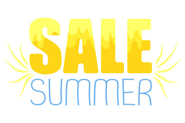Summer sale phrase isolated on a white background. Vector illustration.