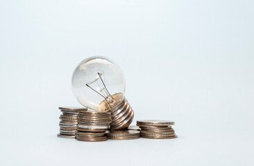 light bulb and money