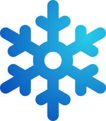 Snowflake sign. Blue Snowflake icon isolated on white background. Snow flake silhouette. Symbol of snow, cold weather, frost. Winter design element. Vector illustration