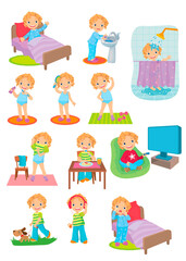 Daily routine child from morning to evening
