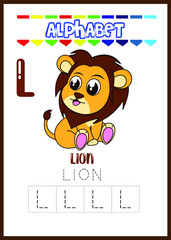 alphabet letter L for lion 
