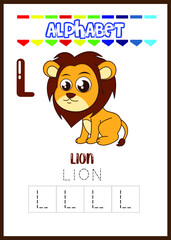 alphabet letter L for lion 