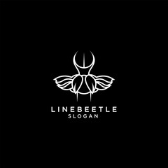 Fototapeta premium Line beetle logo design icon template