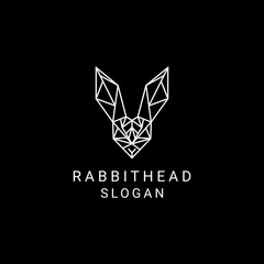 Rabbit head logo design icon template