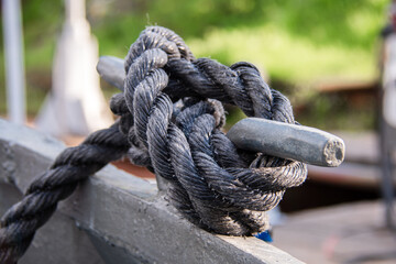 Cable on the deck of the ship