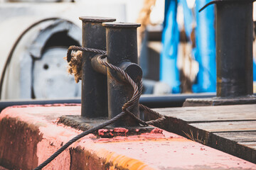 A bollard on the pier