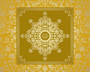 water lily, wedding card design, royal India	