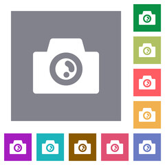 Camera solid square flat icons