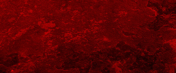 Red grunge abstract background texture black concrete wall, grunge halloween background with blood splash space on wall, red horror wall background, dark slate background toned classic red color.	