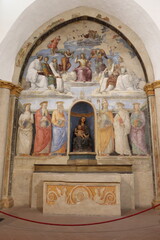 Perugia San Severo Chapel with Fresco, Statue and Altar in Umbria, Italy