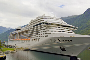 luxury cruise ship in the harbor