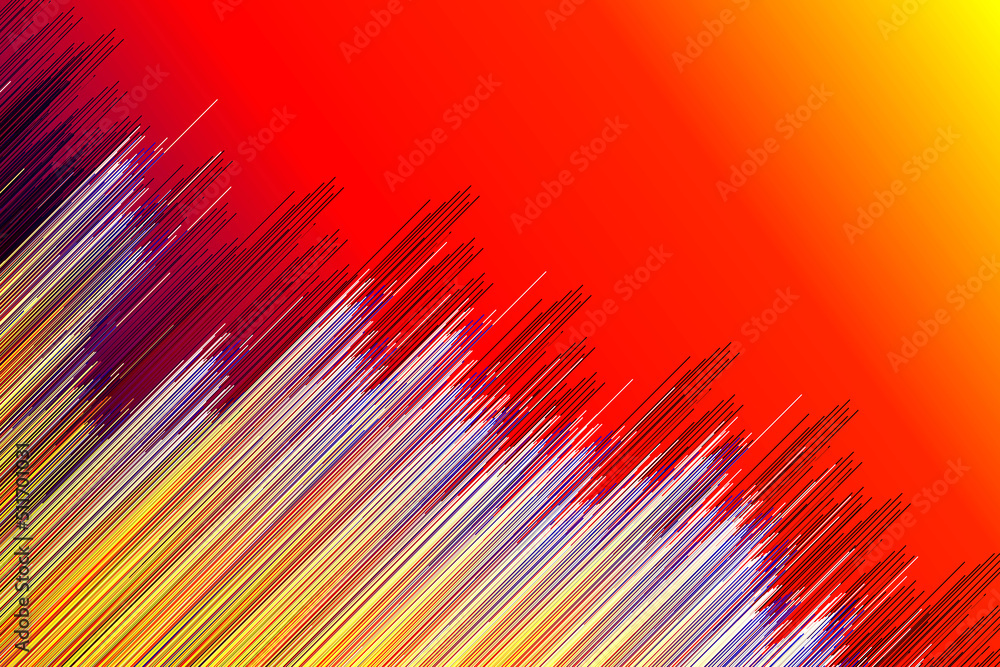 Aufkleber multiple lines from left corner of red abstract bg.