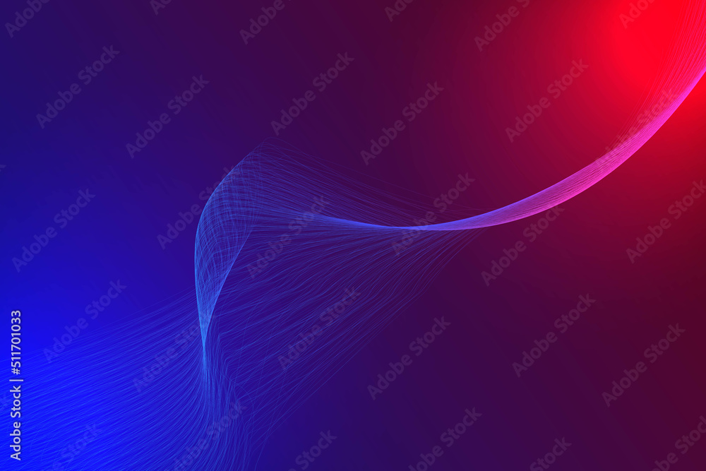 Poster abstract lines with two color gradient on technology background.