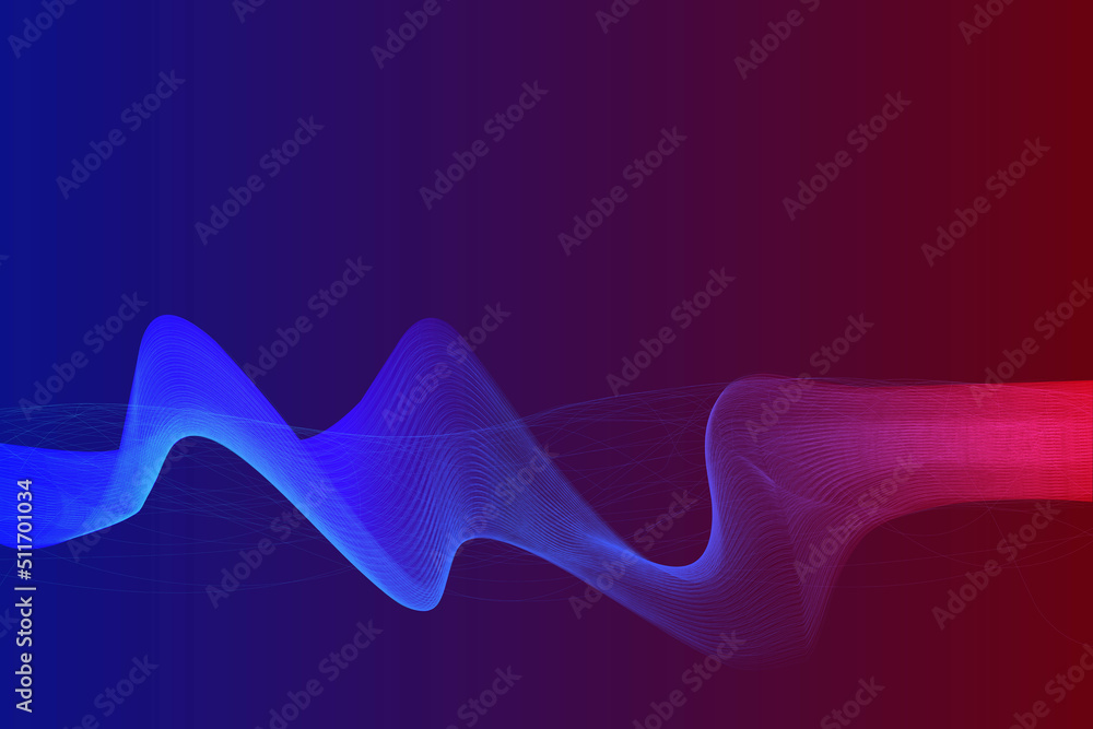 Poster abstract lines with two color gradient on technology background.