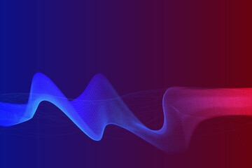 Abstract lines with two color gradient on technology background.