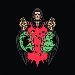 grim reaper illustration vector design