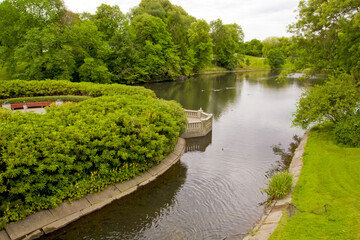 view of beautiful green park in norway