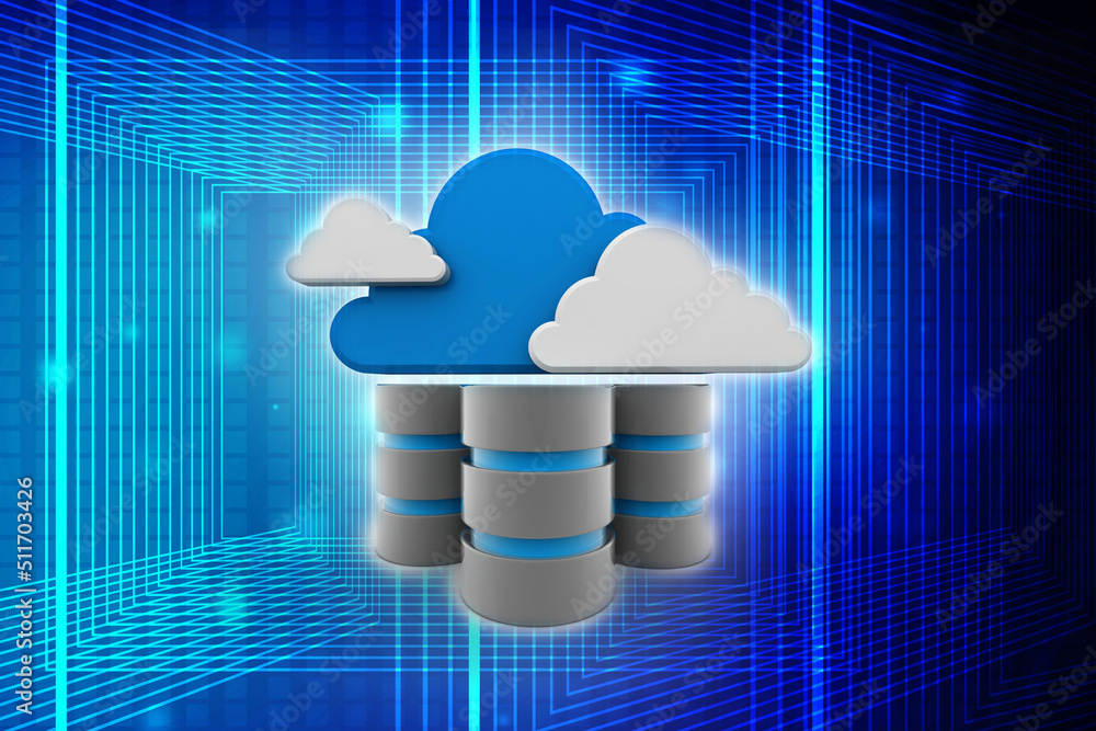 Poster 3d rendering database storage illustration
